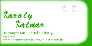 karoly kalmar business card